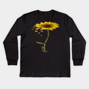 Childhood Cancer Awareness Sunflower Kids Long Sleeve T-Shirt